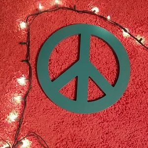 Turquoise Peace Sign Wall Decor.